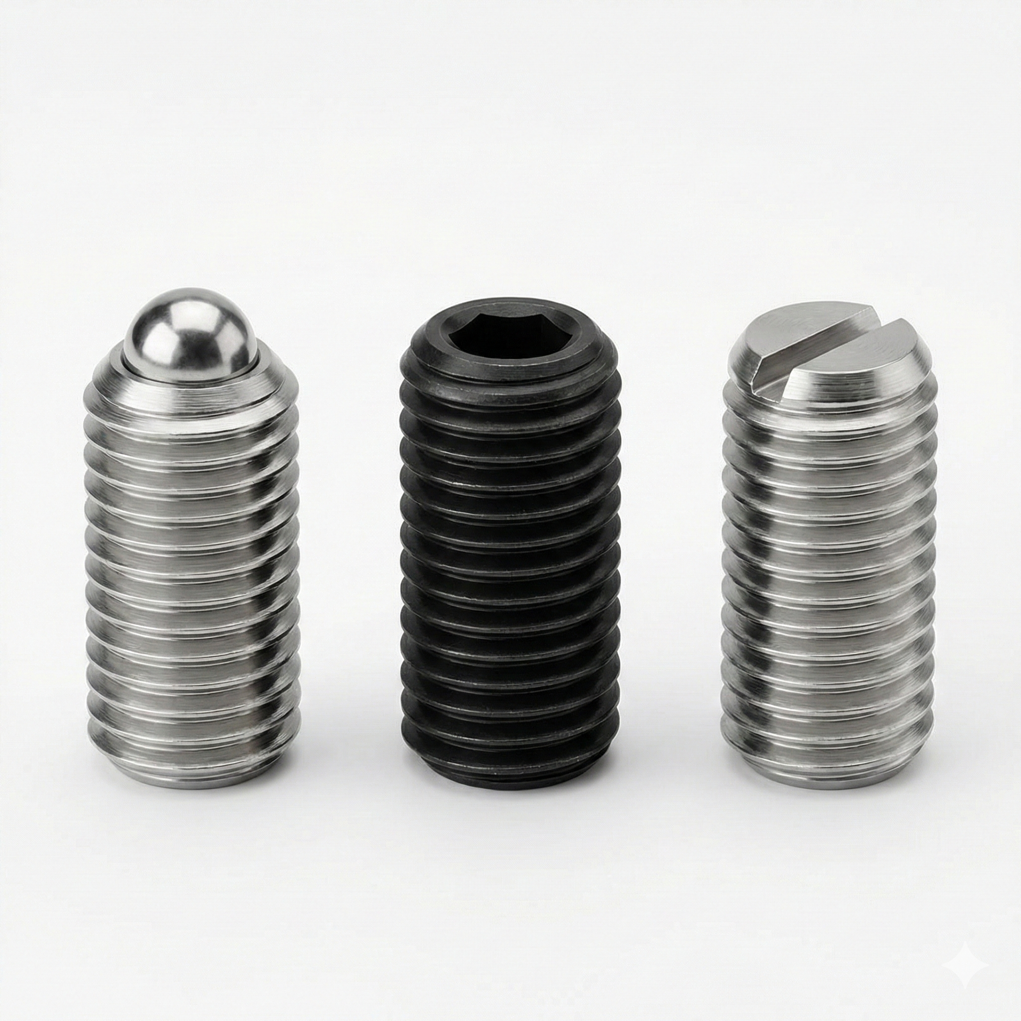 Bilyalı Setskur (Yaylı Baskı Parçası) – Alyan ve Düz Slot Seçenekli Hassas Konumlandırma Vidaları